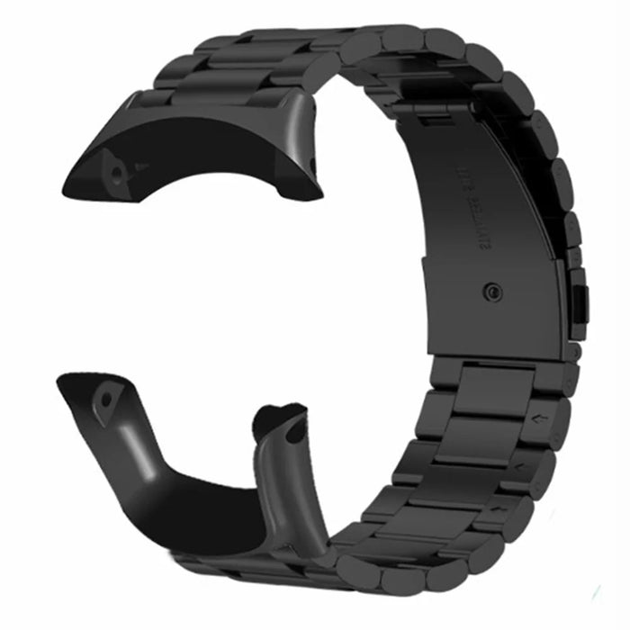 For Sunnto Ambit 3 / Ambit 3 Sport / Ambit 3 Run Steel Watch Strap 3-Bead Wrist Band Replacement - Black - 3