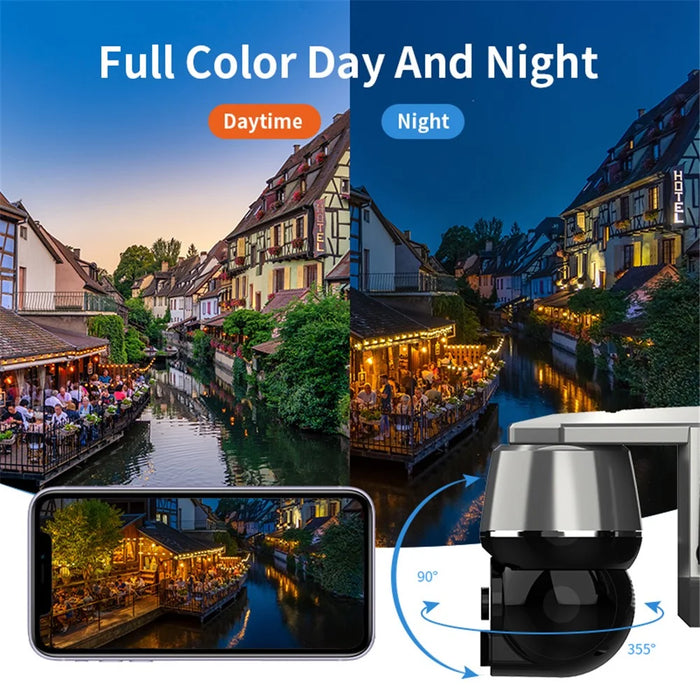 Q7 4MP 4G Night Vision Outdoor Solar Power Security PTZ Camera, US Version - Black - 3