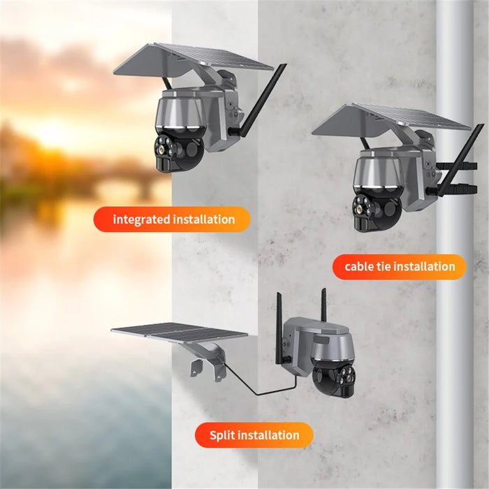Q7 4MP 4G Night Vision Outdoor Solar Power Security PTZ Camera, US Version - Black - 5