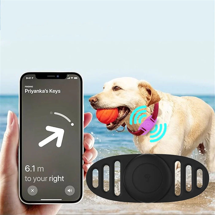 For Apple AirTag Protective Case Dog Cat Collar Tracker Silicone Cover Protection Shell - Purple - 2