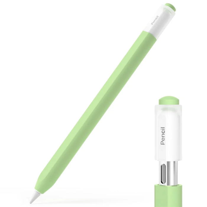 For Apple Pencil (USB-C) Stylish Jelly Silicone Sleeve Stylus Pen Protective Cover - Green - 1