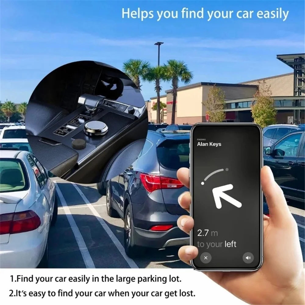 For AirTag Protective Case Bluetooth-compatible Tracker Waterproof Silicone Cover with Adhesive Sticker - Black - 5