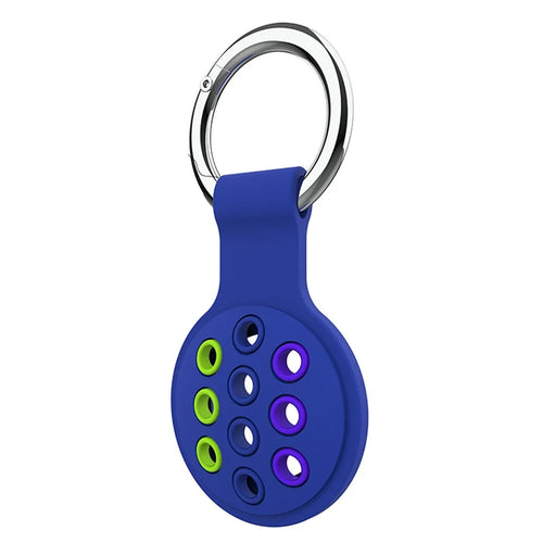 For Apple AirTag Bluetooth-compatible Tracker Silicone Case Protective Cover with Ring Buckle - Style A - 1