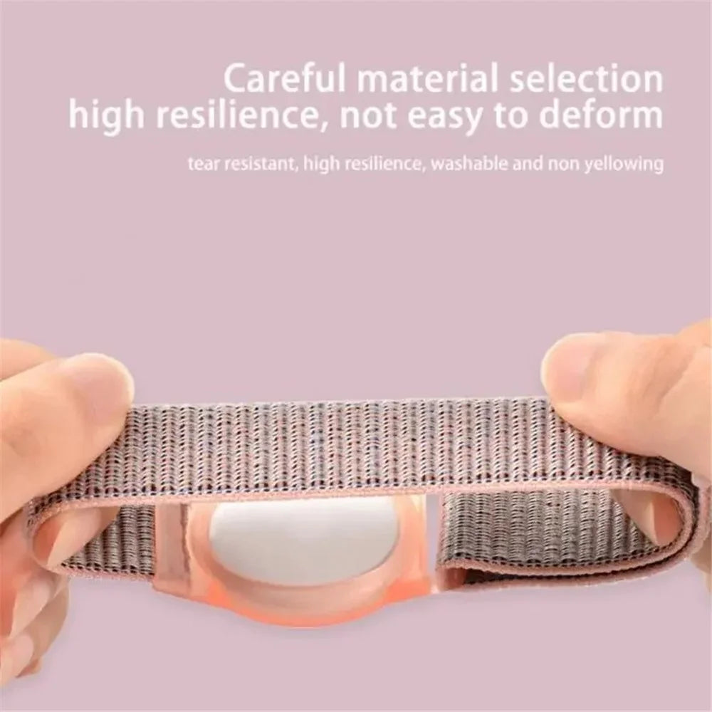 For Apple AirTag Tracker Nylon Watch Band TPU Protective Cover - Style A / Orange - 4