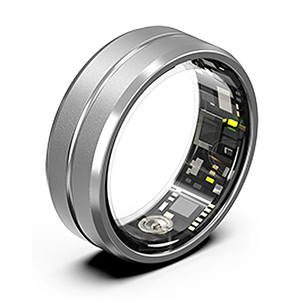 SR2 Smart Ring Multi-function Health Monitoring Fitness Tracker Finger Ring (No Charging Case) - Silver / No.8 - 1