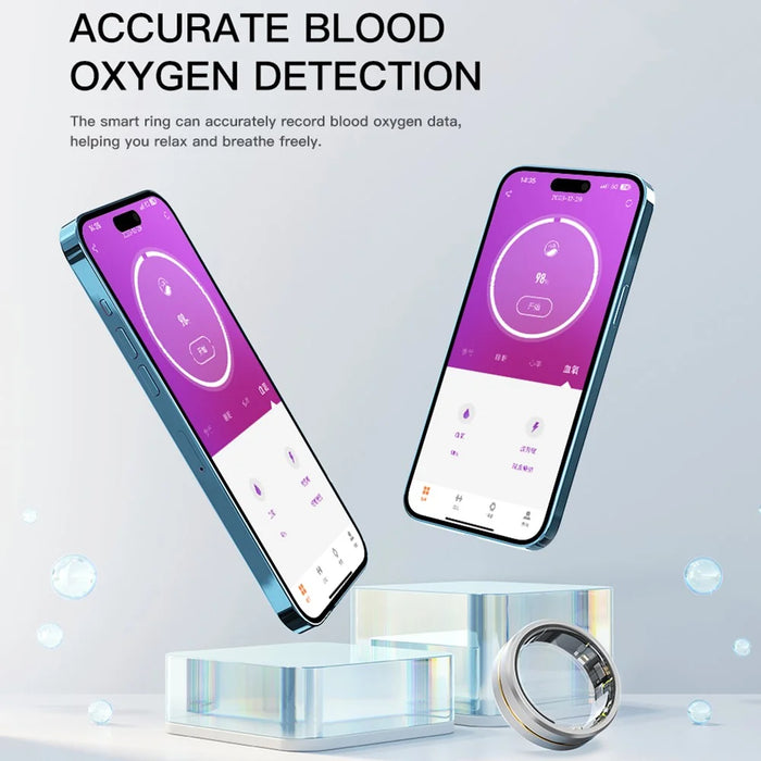 SR2 Smart Ring Multi-function Health Monitoring Fitness Tracker Finger Ring (No Charging Case) - Silver / No.8 - 2