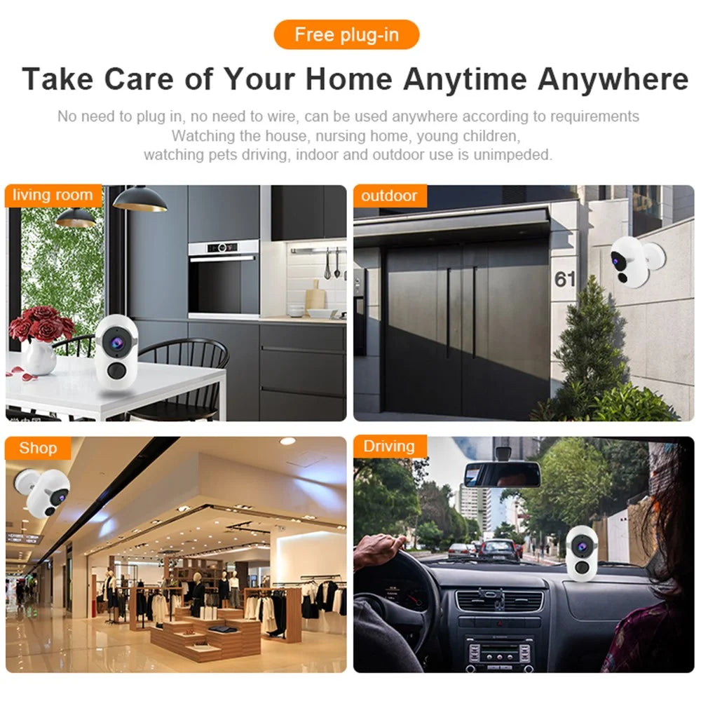 SN-S3T Home Security WiFi Camera Anti-theft Rechargeable HD Night Vision Camera Support Tuya App - 4