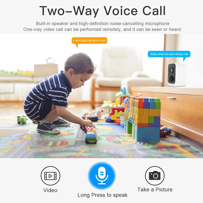 SN-S2 Home Security WiFi Camera Rechargeable Two-way Voice Intercom Camera Support Tuya App - 6