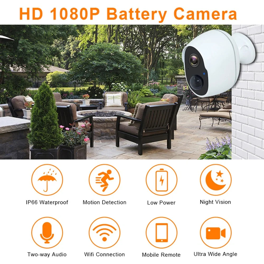 SN-S10 Home Security WiFi Camera Waterproof Rechargeable PIR Induction Camera - Black - 2