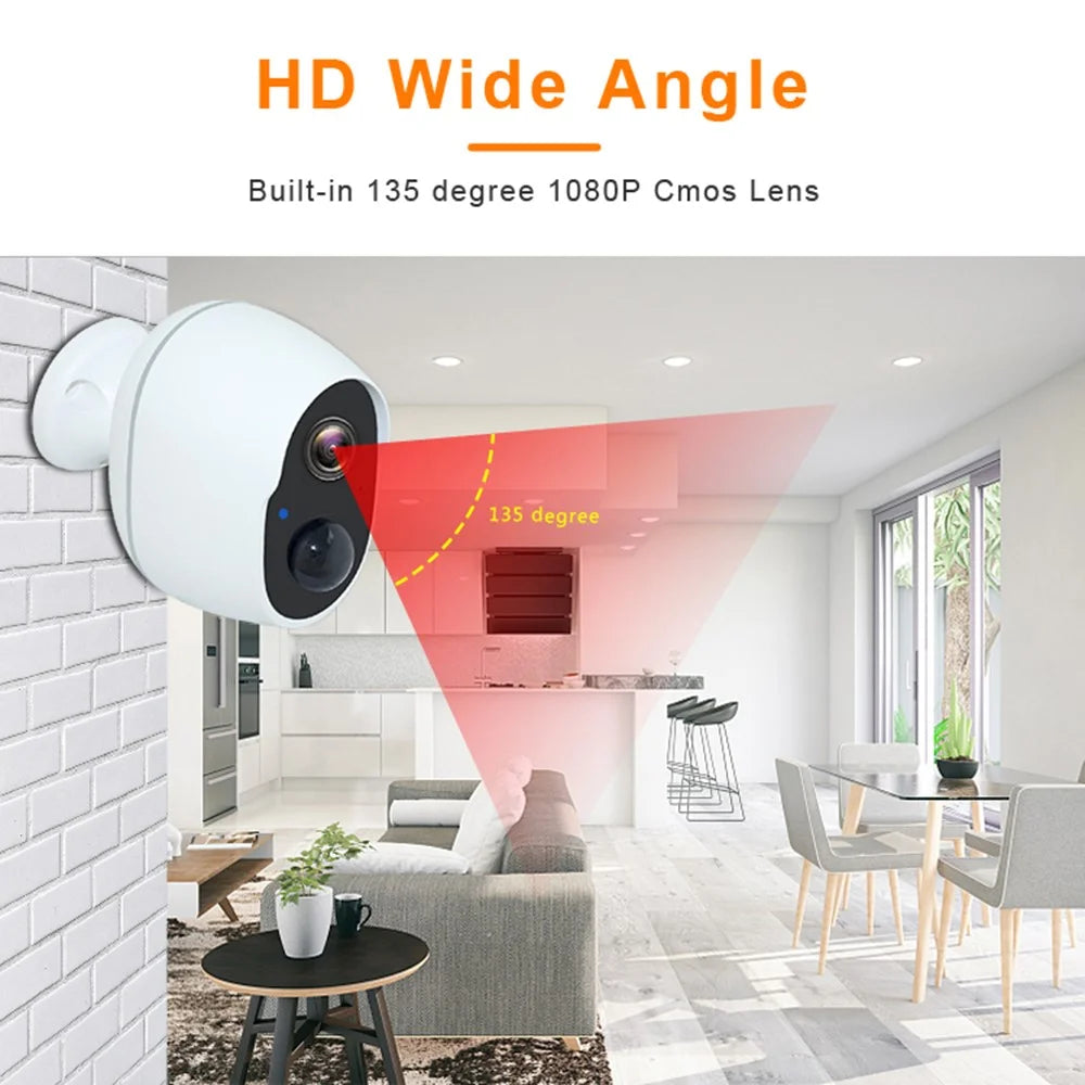 SN-S10 Home Security WiFi Camera Waterproof Rechargeable PIR Induction Camera - Black - 5