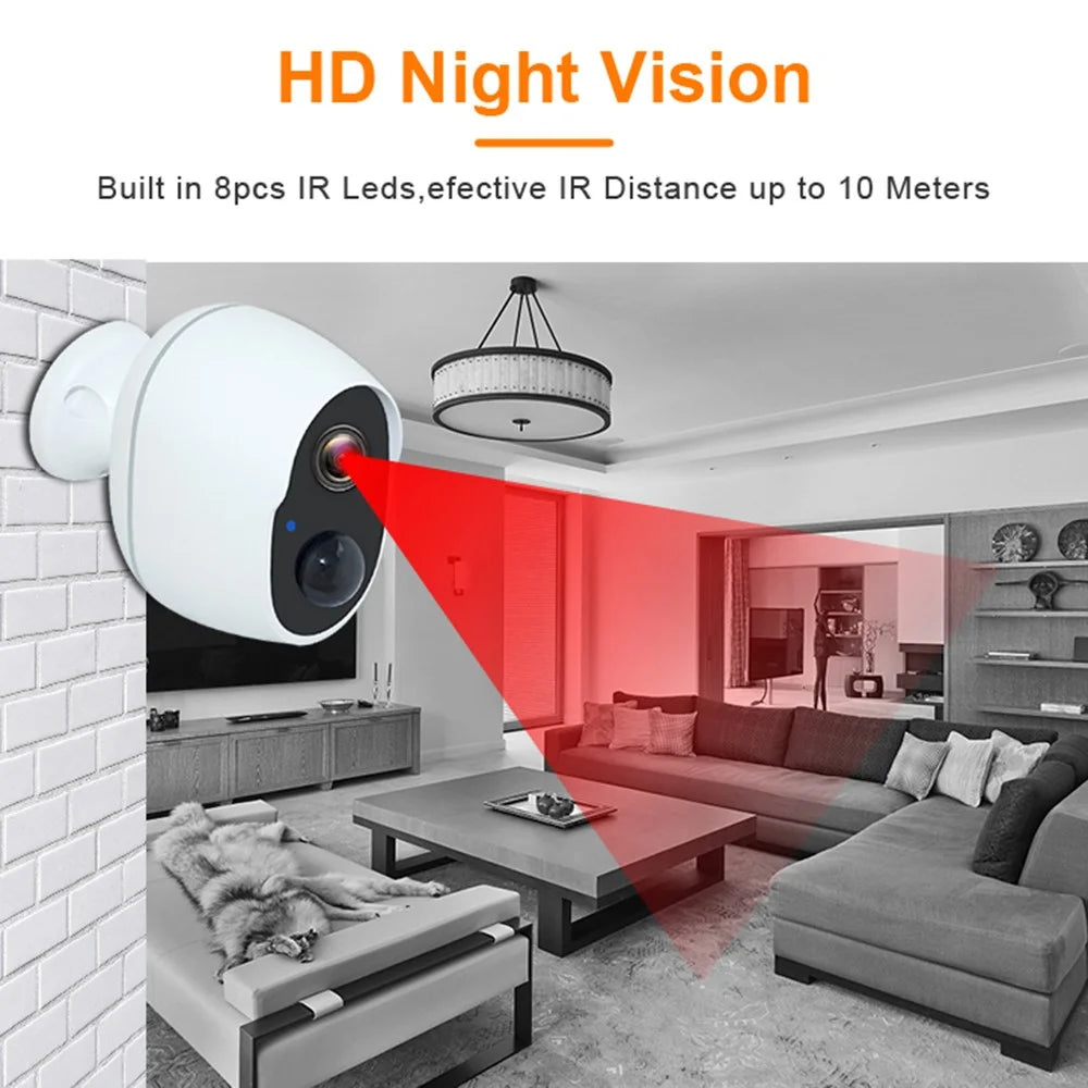 SN-S10 Home Security WiFi Camera Waterproof Rechargeable PIR Induction Camera - Black - 6