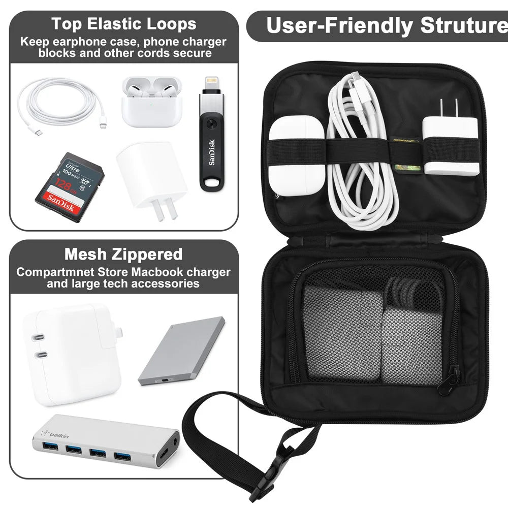 TXESIGN Storage Bag for Laptop Charger Power Bank Earphones Cable Organizer Bag - 4