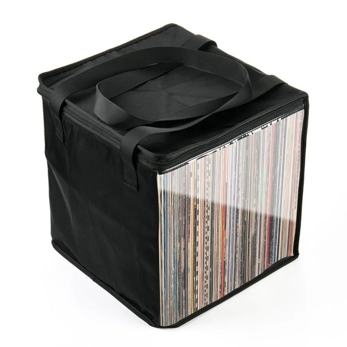 TXESIGN Clear Window Storage Bag Holds up to 50 Vinyl Record LP Organizer Hand Bag - 2
