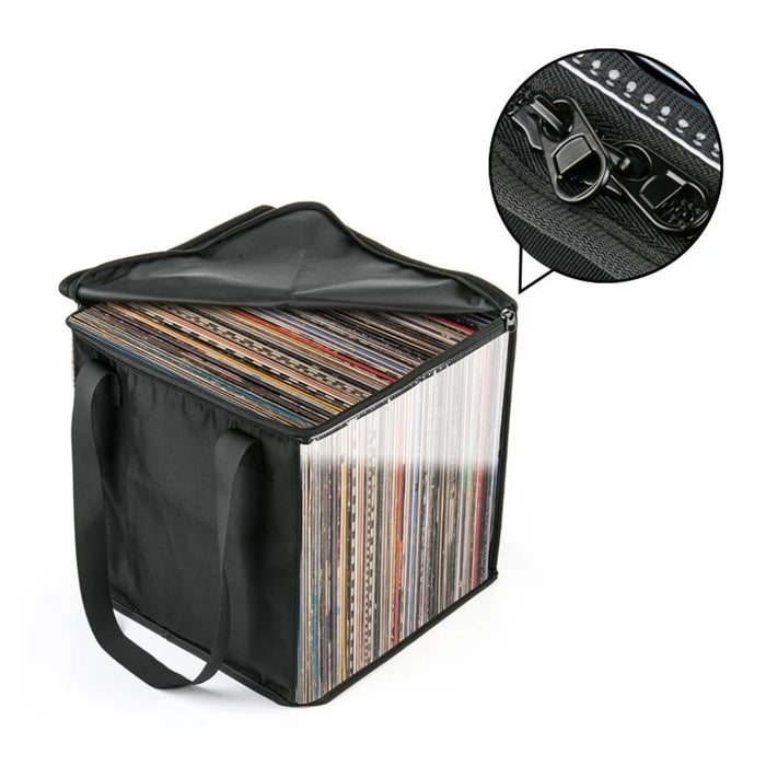 TXESIGN Clear Window Storage Bag Holds up to 50 Vinyl Record LP Organizer Hand Bag - 6