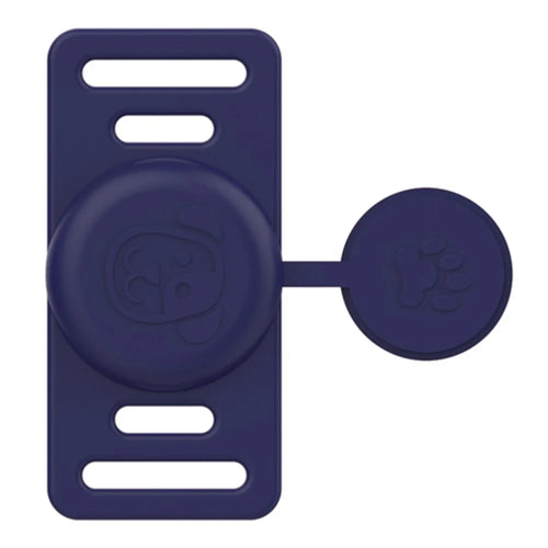 For Apple AirTag Pet Dog Silicone Case Protective Cover with Lid - Midnight Blue - 1