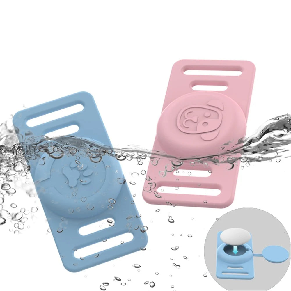 For Apple AirTag Pet Dog Silicone Case Protective Cover with Lid - Midnight Blue - 7