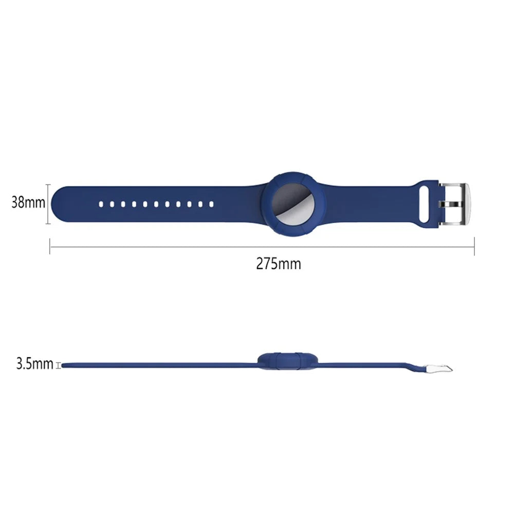 Adjustable Waterproof Wristband for Apple AirTag Anti-Lost Bracelet Tracker Locator Case - Black - 7
