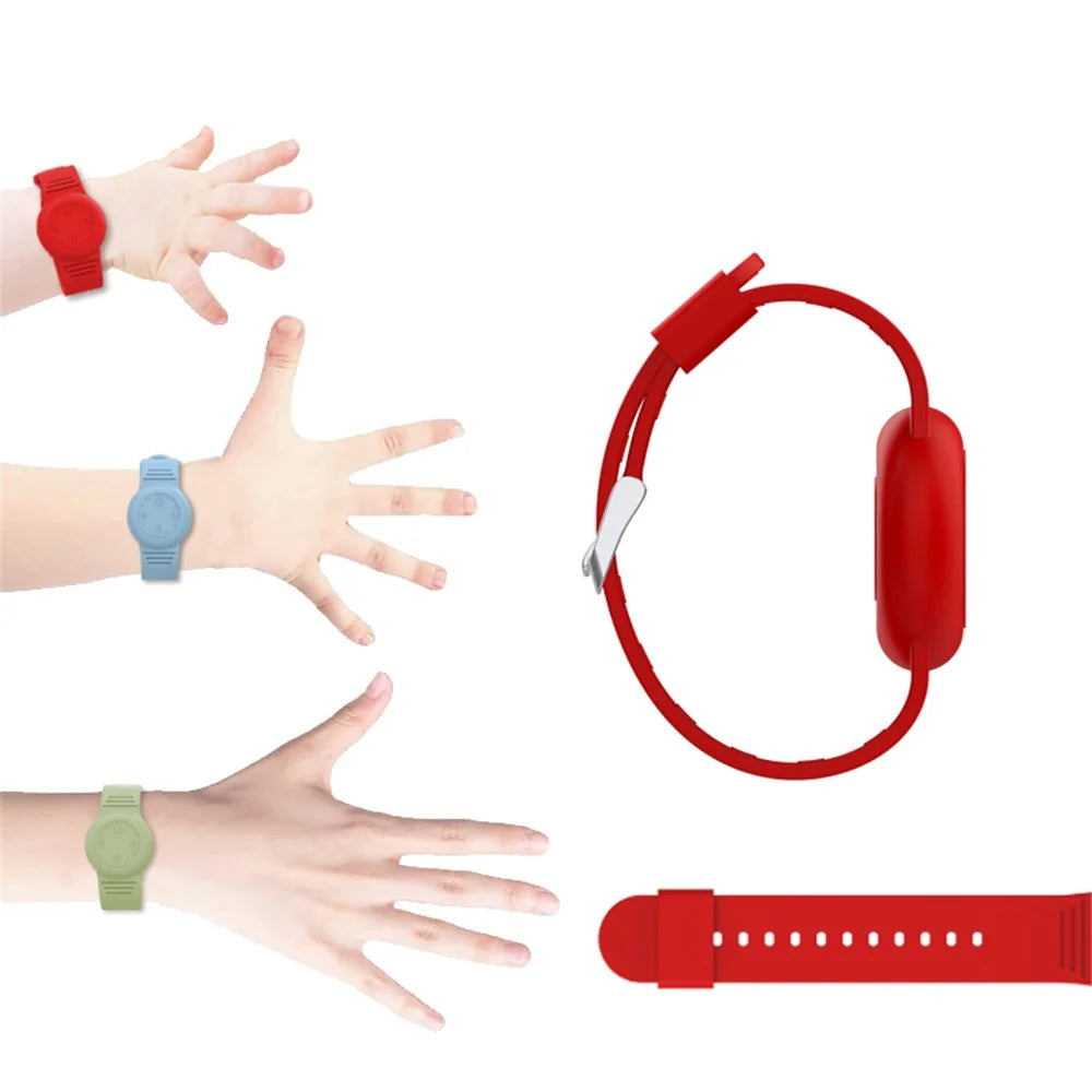 For Apple AirTag Tracker Soft Cover Kids Watch Band Silicone Wrist Strap with Clock Numbers - Baby Blue - 4