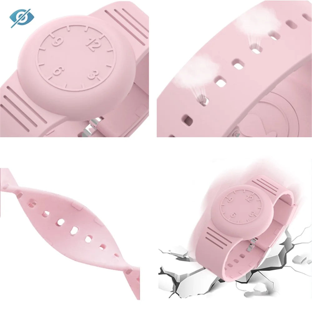 For Apple AirTag Tracker Soft Cover Kids Watch Band Silicone Wrist Strap with Clock Numbers - Baby Blue - 6