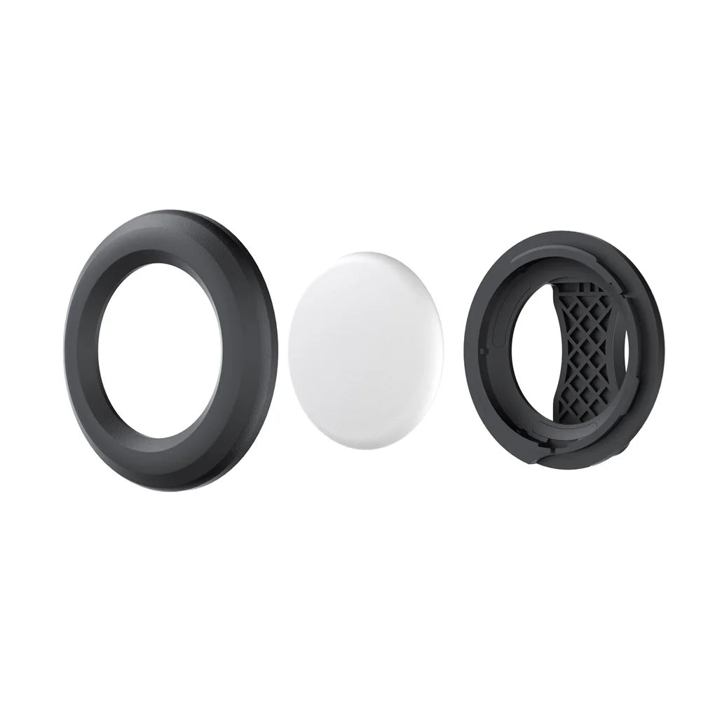 For AirTag Protective Silicone Case Bluetooth-compatible Locator Tracker Cover with Clip - Black - 6