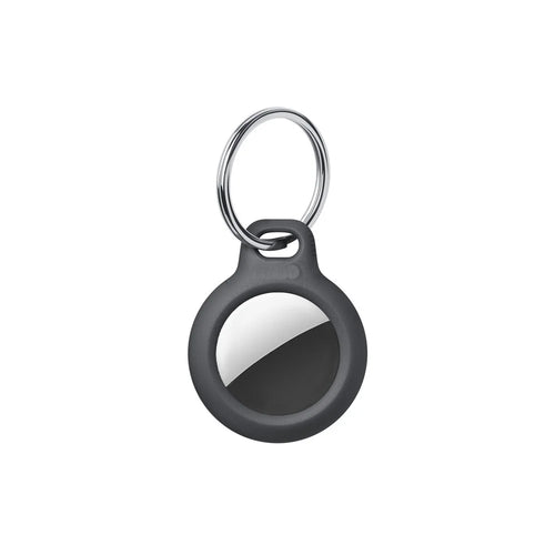 For Apple AirTag PC Protective Cover Bluetooth-compatible Tracker Anti-drop Case with Keyring - Black - 1
