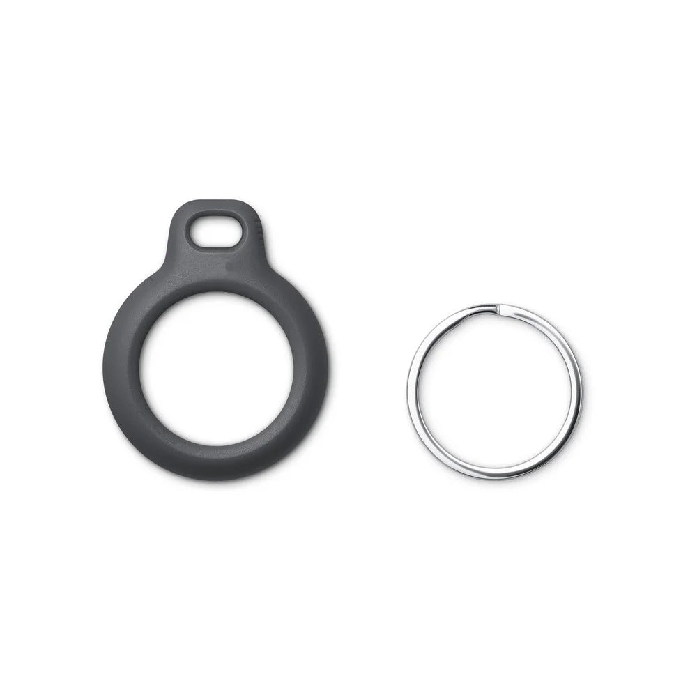 For Apple AirTag PC Protective Cover Bluetooth-compatible Tracker Anti-drop Case with Keyring - Black - 5