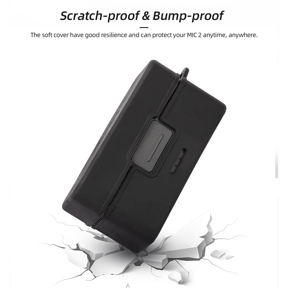SUNNYLIFE Protective Cover for DJI Mic 2 Wireless Microphone Charging Case Soft Rubber Shell - 6