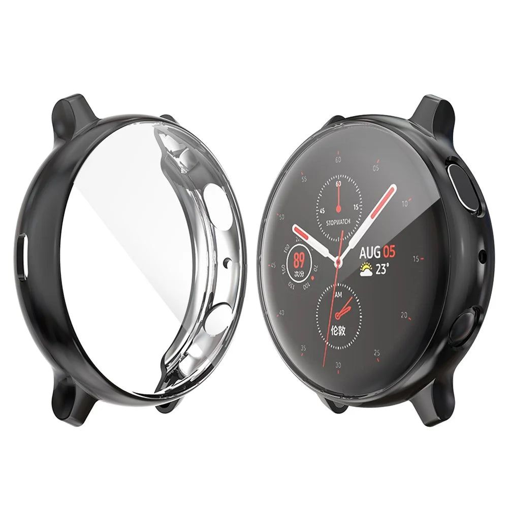 HAT PRINCE All-round Protective Electroplating TPU Watch Case for Samsung Galaxy Watch Active2 44mm - Black - 1