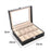 10 Compartments Watch Organizer Box PU Leather Glass Top Display Case - 2