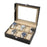 10 Compartments Watch Organizer Box PU Leather Glass Top Display Case - 1