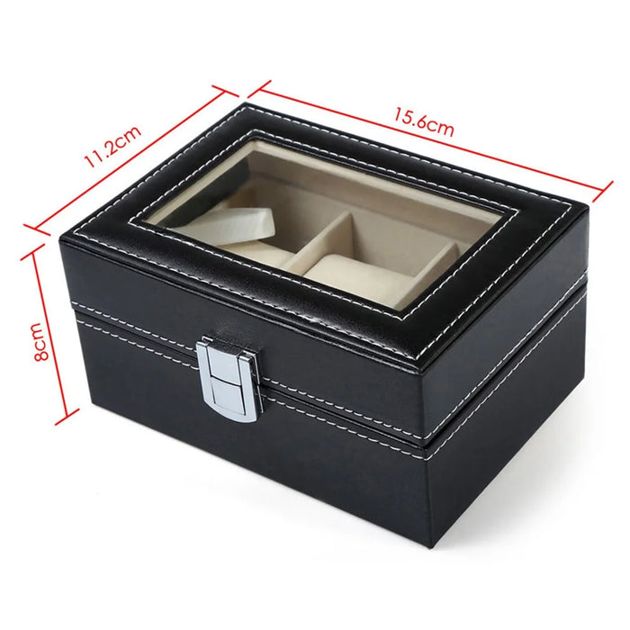 Watch Box Watch Display Case Storage Organizer Box 3-Grid Watch Box Case - 5