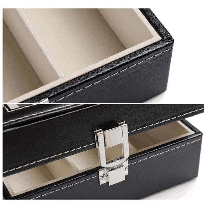 Watch Box Watch Display Case Storage Organizer Box 3-Grid Watch Box Case - 6