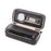 2 Grids Watch Storage Box Leather Zipper Portable Watch Case - Black - 2