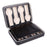 8 Grids Portable Watch Zipper Storage Bag Organizer Leather Watch Box - Black - 1