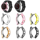 Electroplating Case for Garmin Forerunner 745 TPU Smart Watch Protective Frame - Black - 6