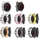 Electroplating Case for Garmin Forerunner 745 TPU Smart Watch Protective Frame - Black - 7