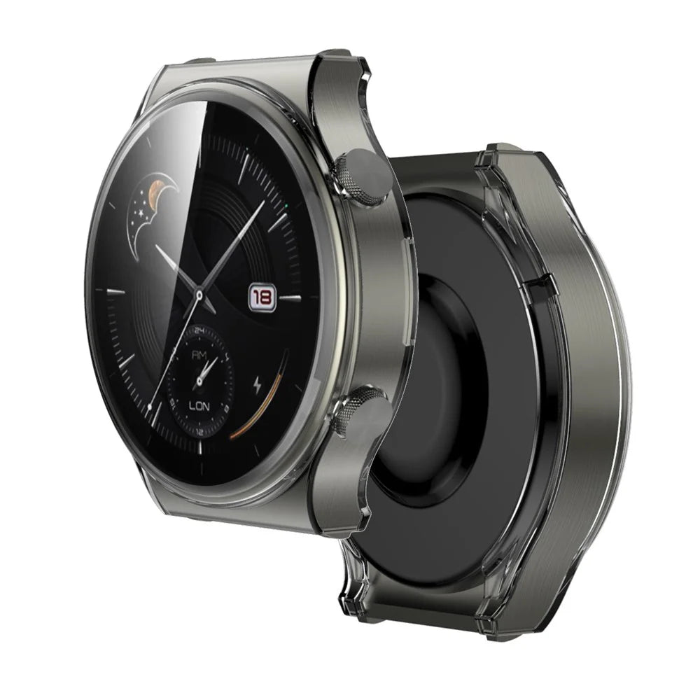 Electroplated TPU Frame with Tempered Glass Screen Protector Case for Huawei Watch GT 2 Pro/Classic/Sport - 2