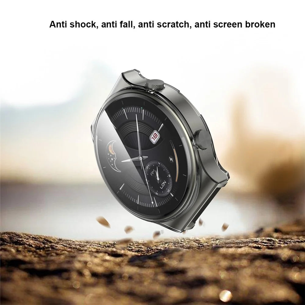 Electroplated TPU Frame with Tempered Glass Screen Protector Case for Huawei Watch GT 2 Pro/Classic/Sport - 3