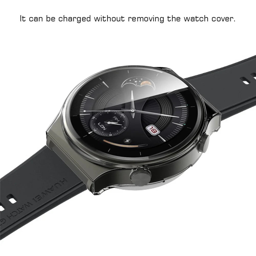 Electroplated TPU Frame with Tempered Glass Screen Protector Case for Huawei Watch GT 2 Pro/Classic/Sport - 6