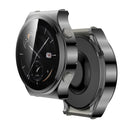 Tempered Glass Screen Protector Electroplated TPU Frame Case for Huawei Watch GT 2 Pro / Classic / Sport - Grey - 2