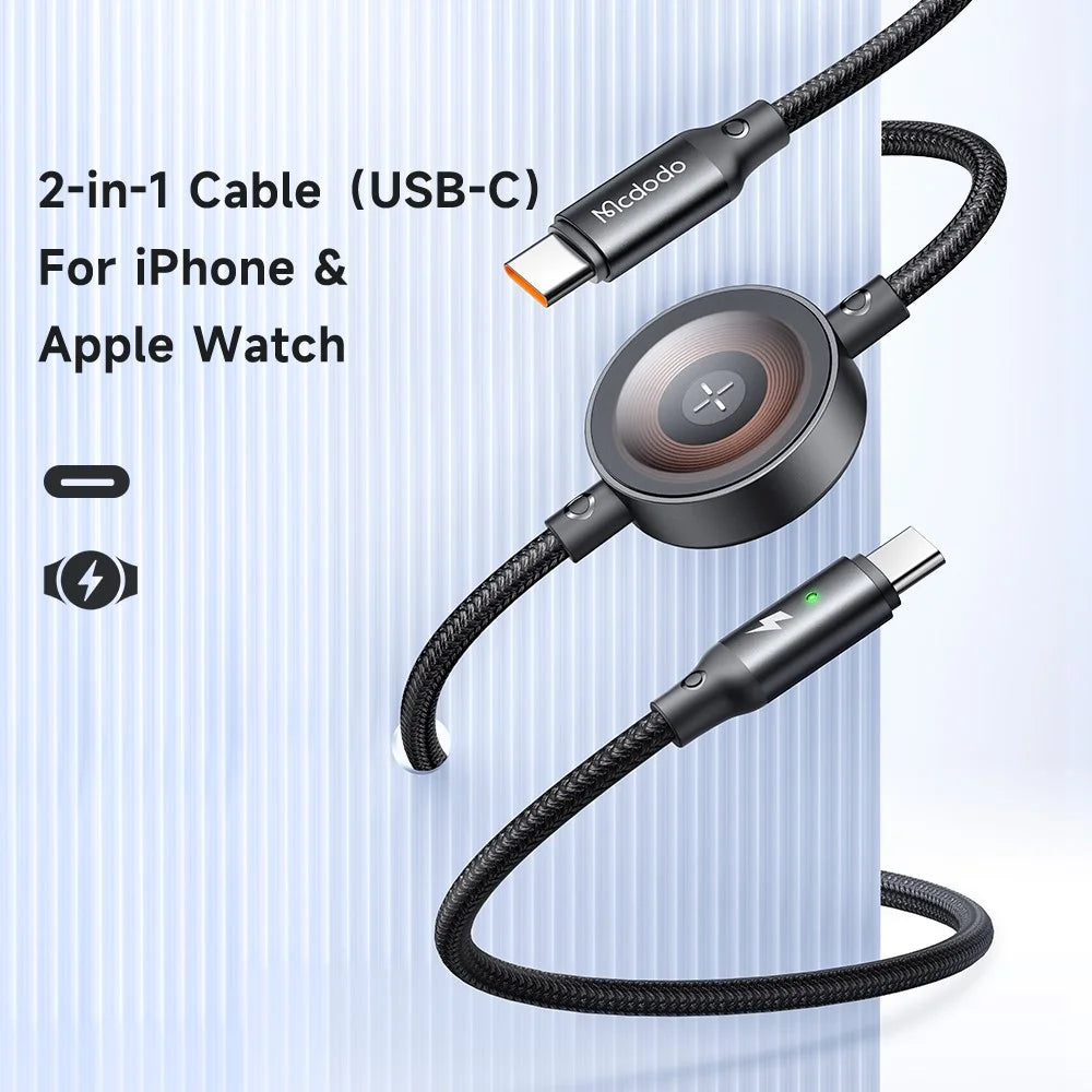 MCDODO CA-258 1.5m Type-C to Type-C + Watch Wireless Charger 2-in-1 Phone Data Cable - 3