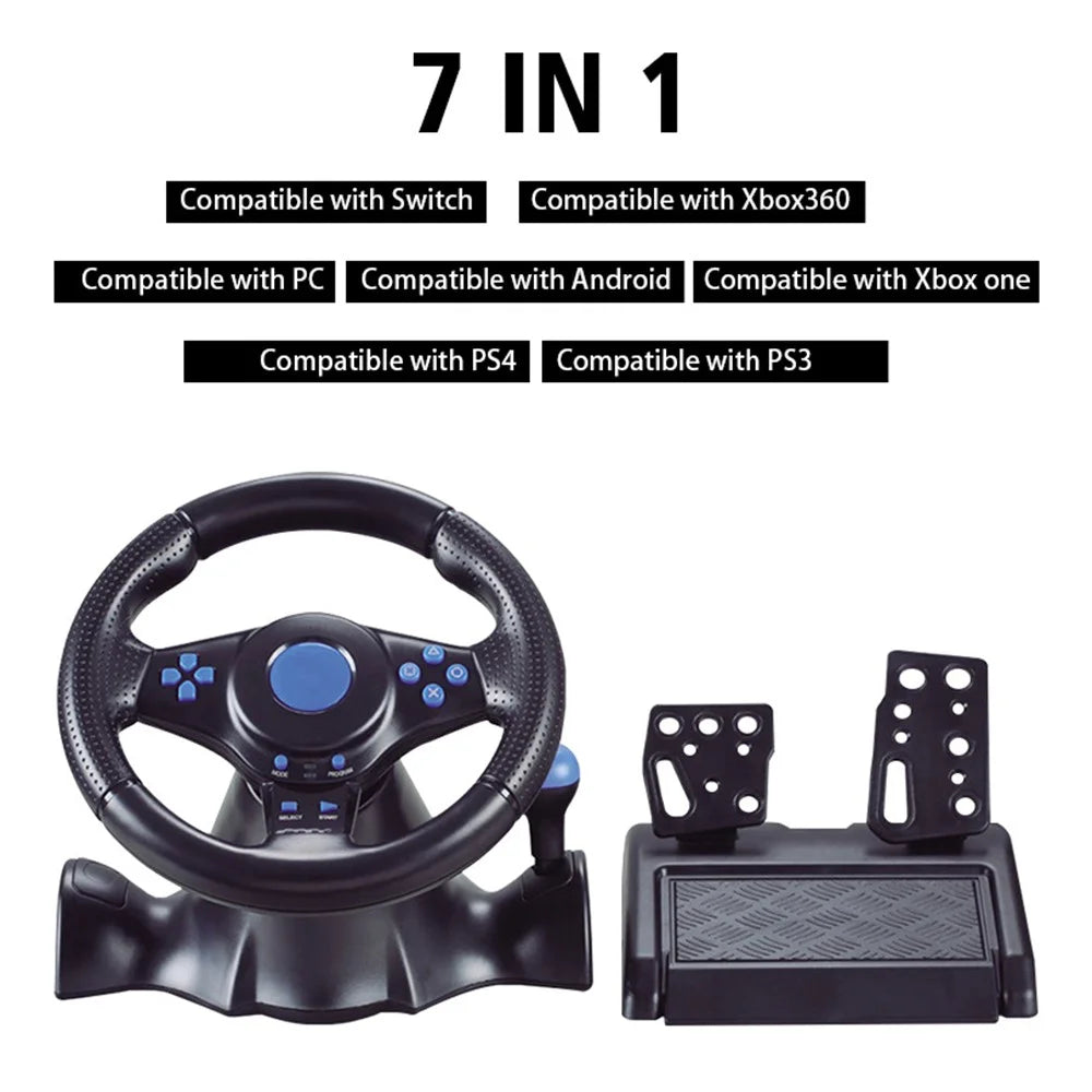 DATA FROG 7-in-1 Car Steering Wheel Vibration Game Controller for Nintendo Switch / Xbox 360 / Xbox One / PC - 2