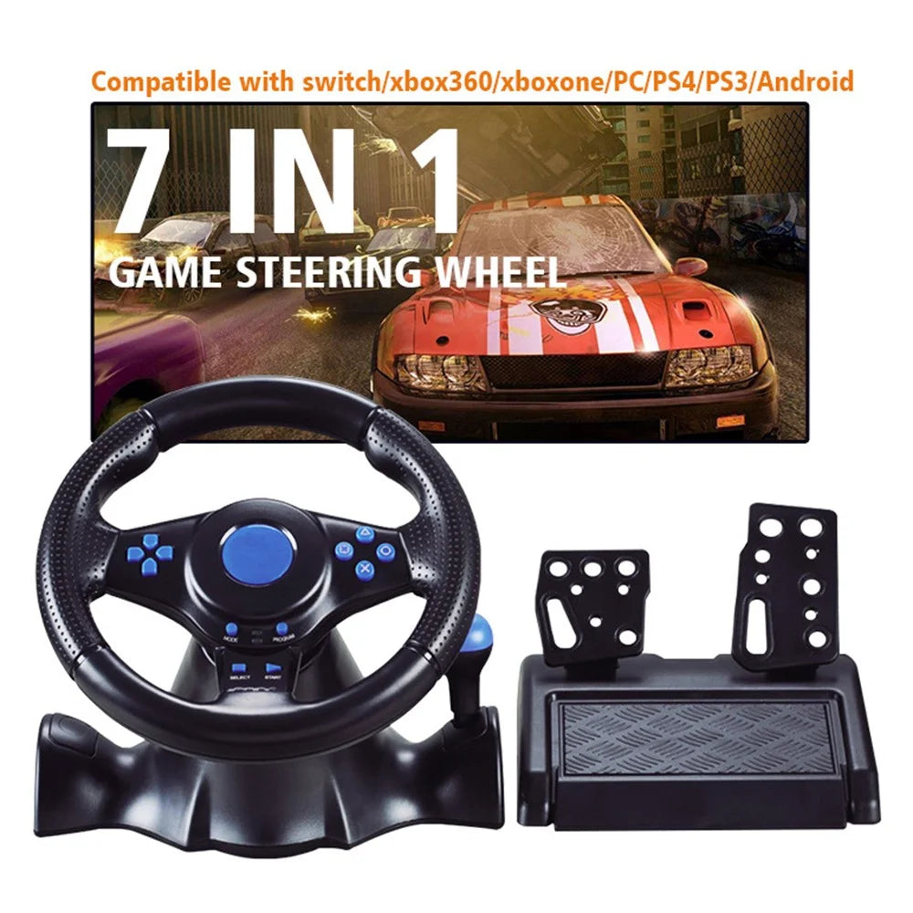 DATA FROG 7-in-1 Car Steering Wheel Vibration Game Controller for Nintendo Switch / Xbox 360 / Xbox One / PC - 3