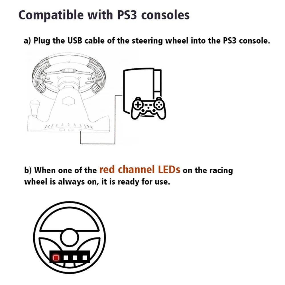 DATA FROG 7-in-1 Car Steering Wheel Vibration Game Controller for Nintendo Switch / Xbox 360 / Xbox One / PC - 7