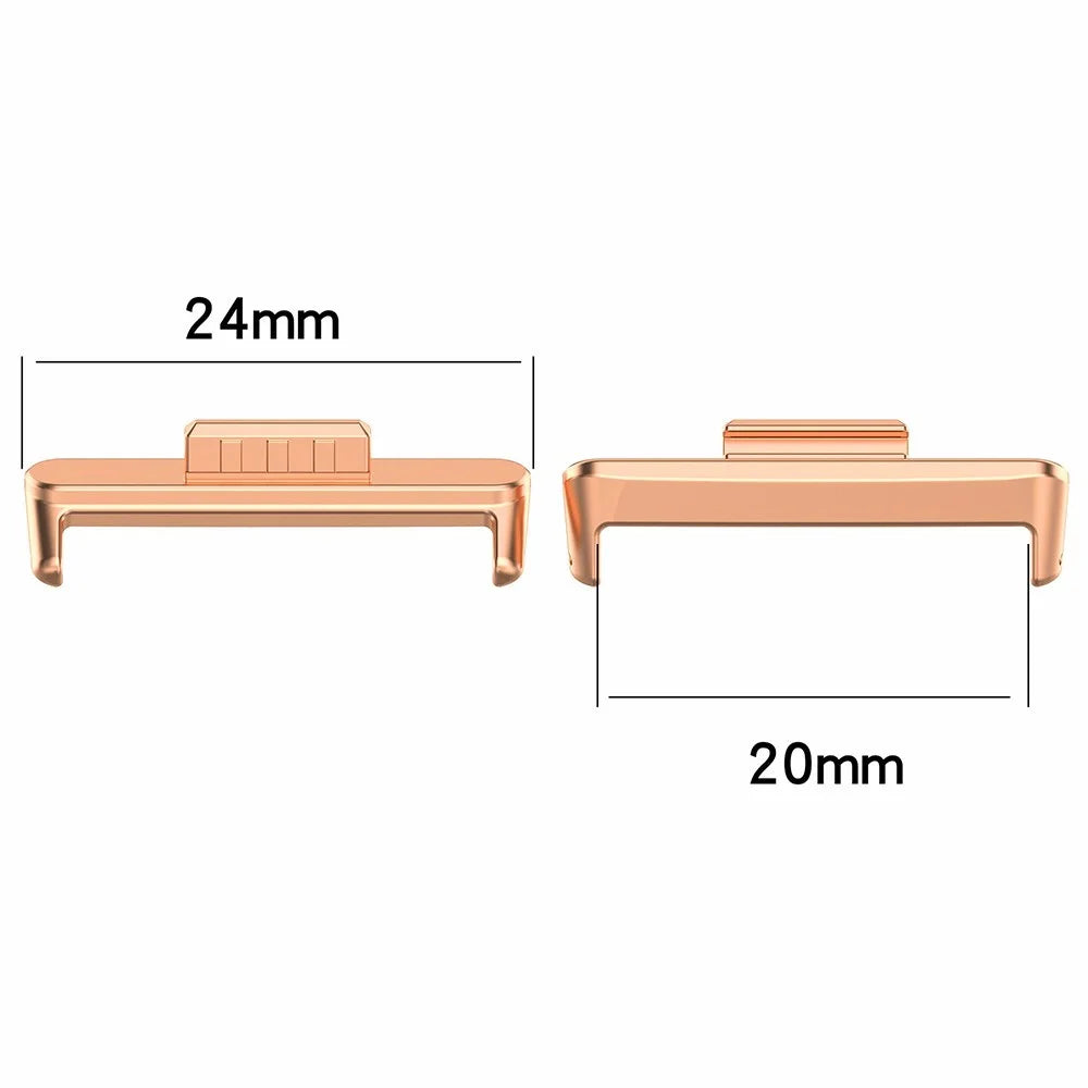 1 Pair for Huawei Watch Fit 3 Watch Strap Metal Connector 20mm Wrist Band Connection Adapter - Rose Gold - 3