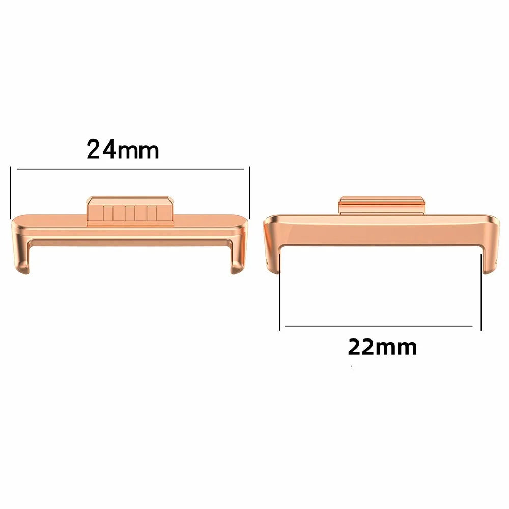 1 Pair for Huawei Watch Fit 3 Watch Strap Connector 22mm Wrist Band Metal Connection Adapter - Rose Gold - 3