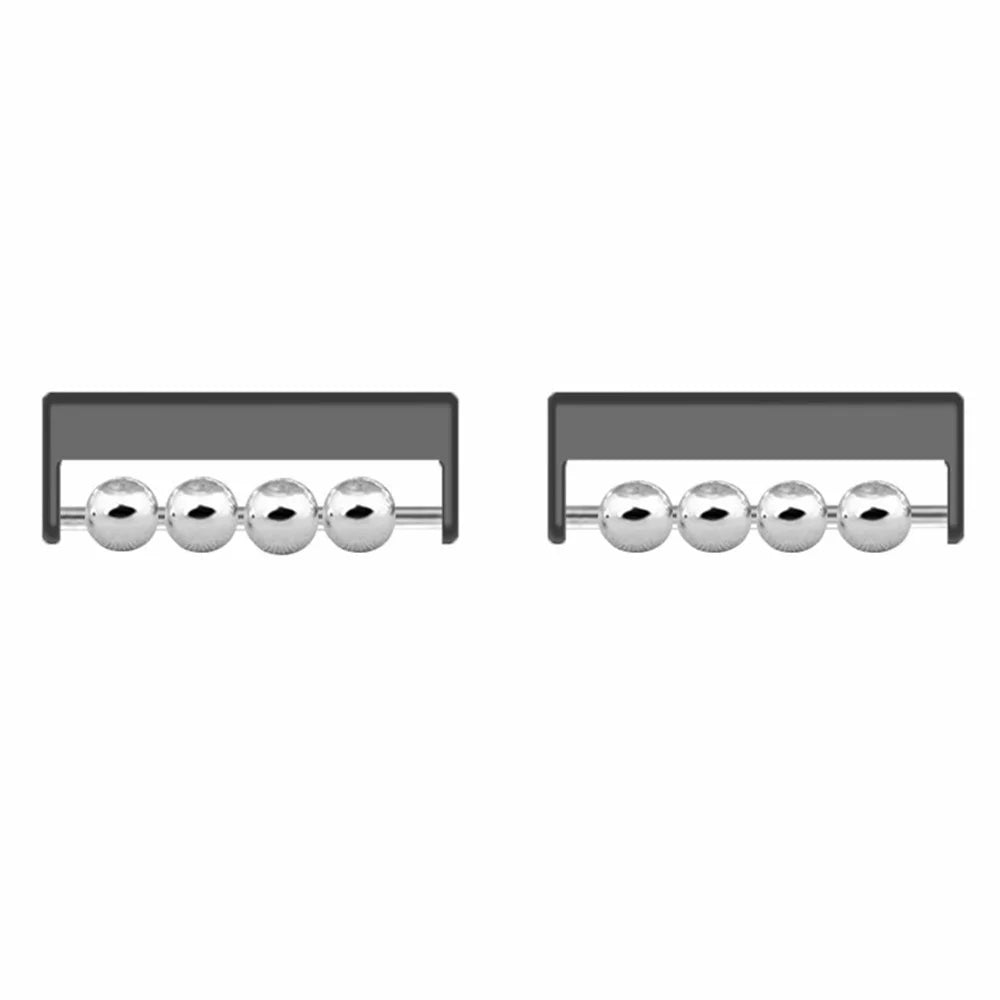 1 Pair for Huawei / Samsung Smart Watch Beads Design 22mm DIY Strap Connector Metal Adapter - Black - 1