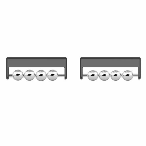 1 Pair for Huawei / Samsung Smart Watch Beads Design 22mm DIY Strap Connector Metal Adapter - Black - 1
