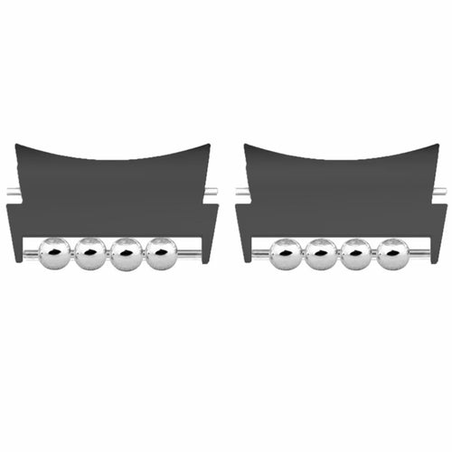 1 Pair for Samsung Galaxy Watch4 / 5 / 6 / 7 Strap Metal Connector Beads Design Watch Band Connect Adapter - Black - 1
