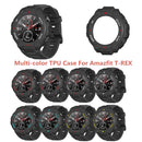 Anti-falling Scratch Proof Frame Protective Case Watch Shell for Huami Amazfit T-Rex A1918 - White Scale/Red Words - 4
